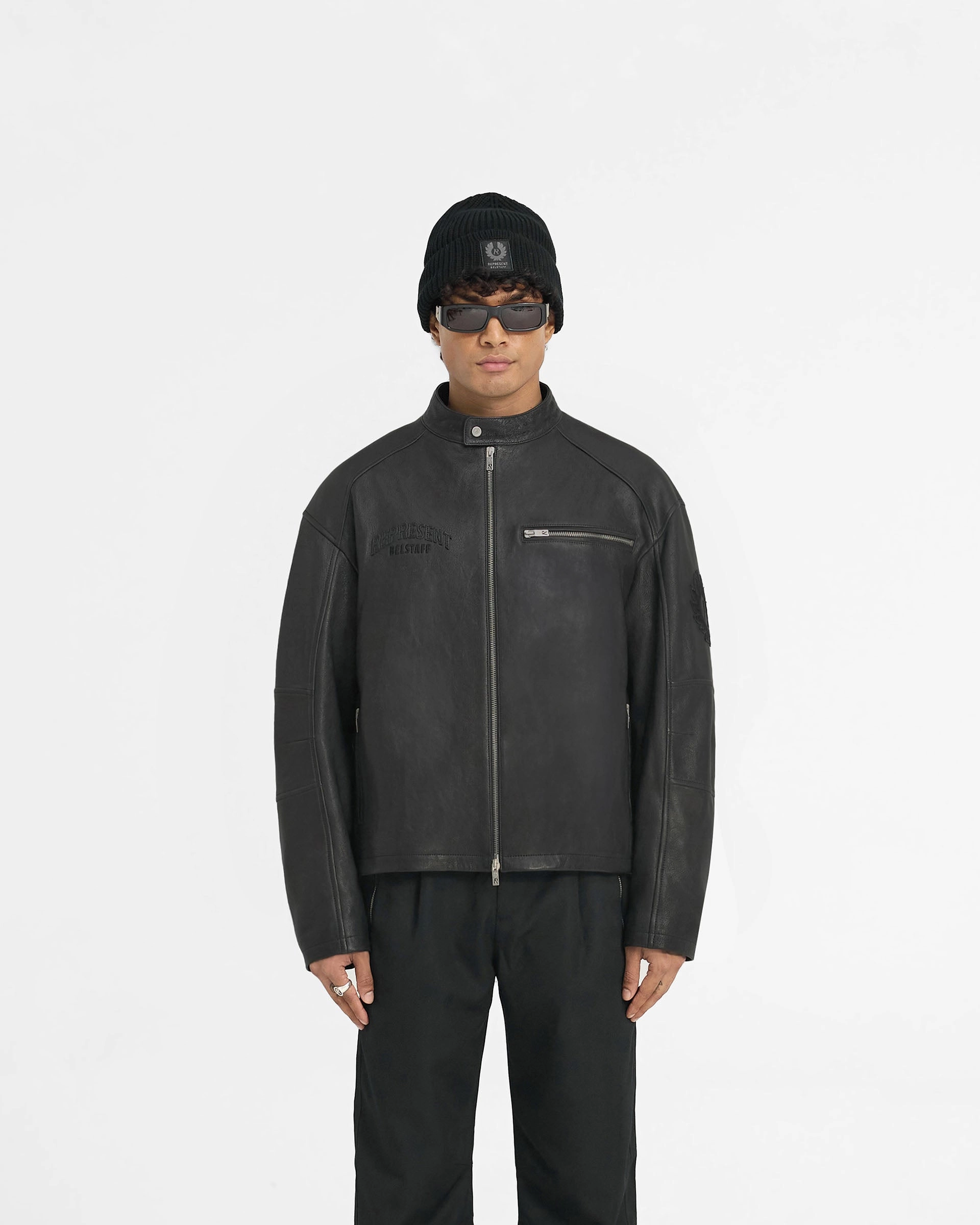 Weekend Ready Look Represent X Belstaff Race Leather Jacket - Black