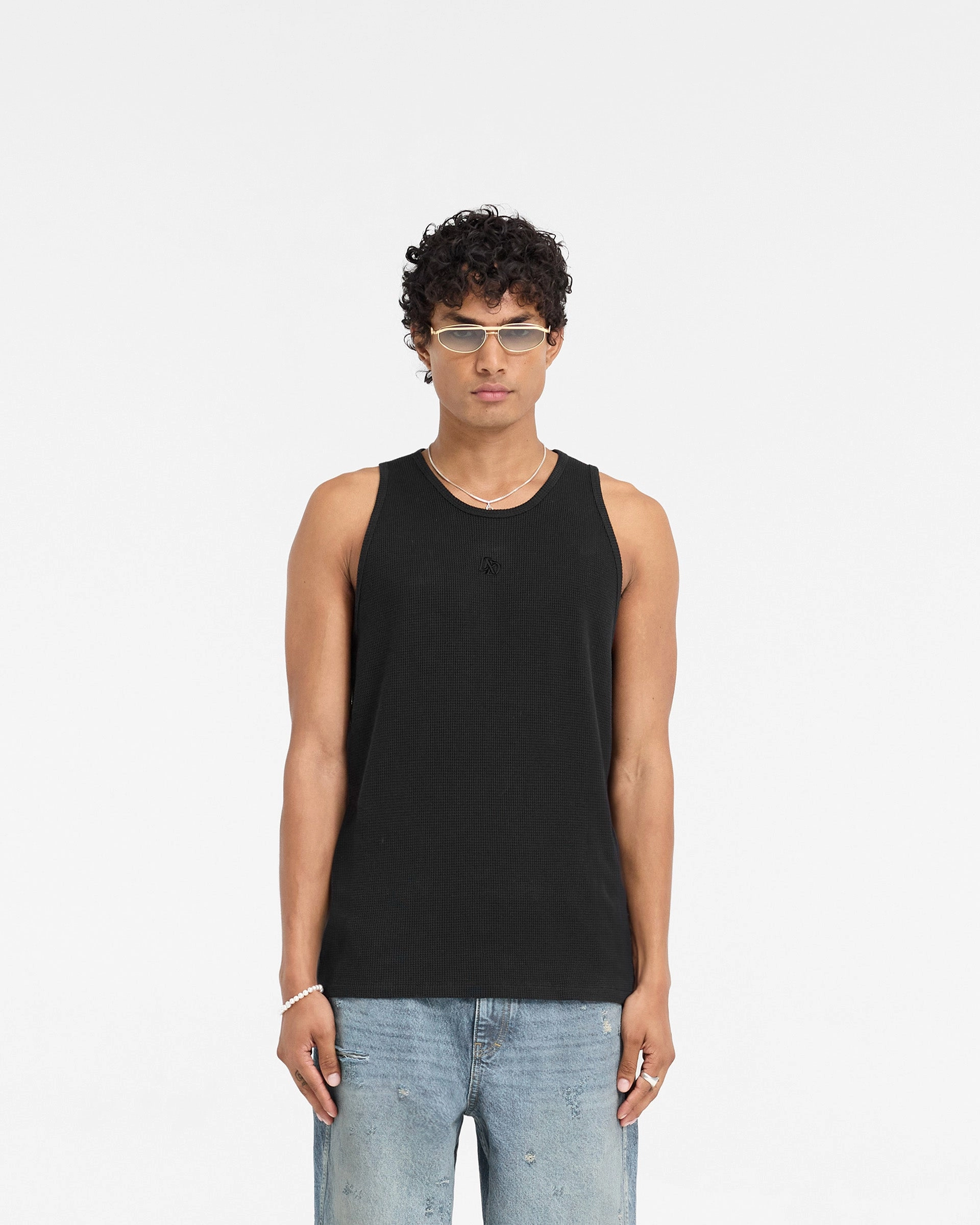 Represent X Duke   Dexter Ribbed Vest - Black Stretchable Armholes Hydrophobic coating