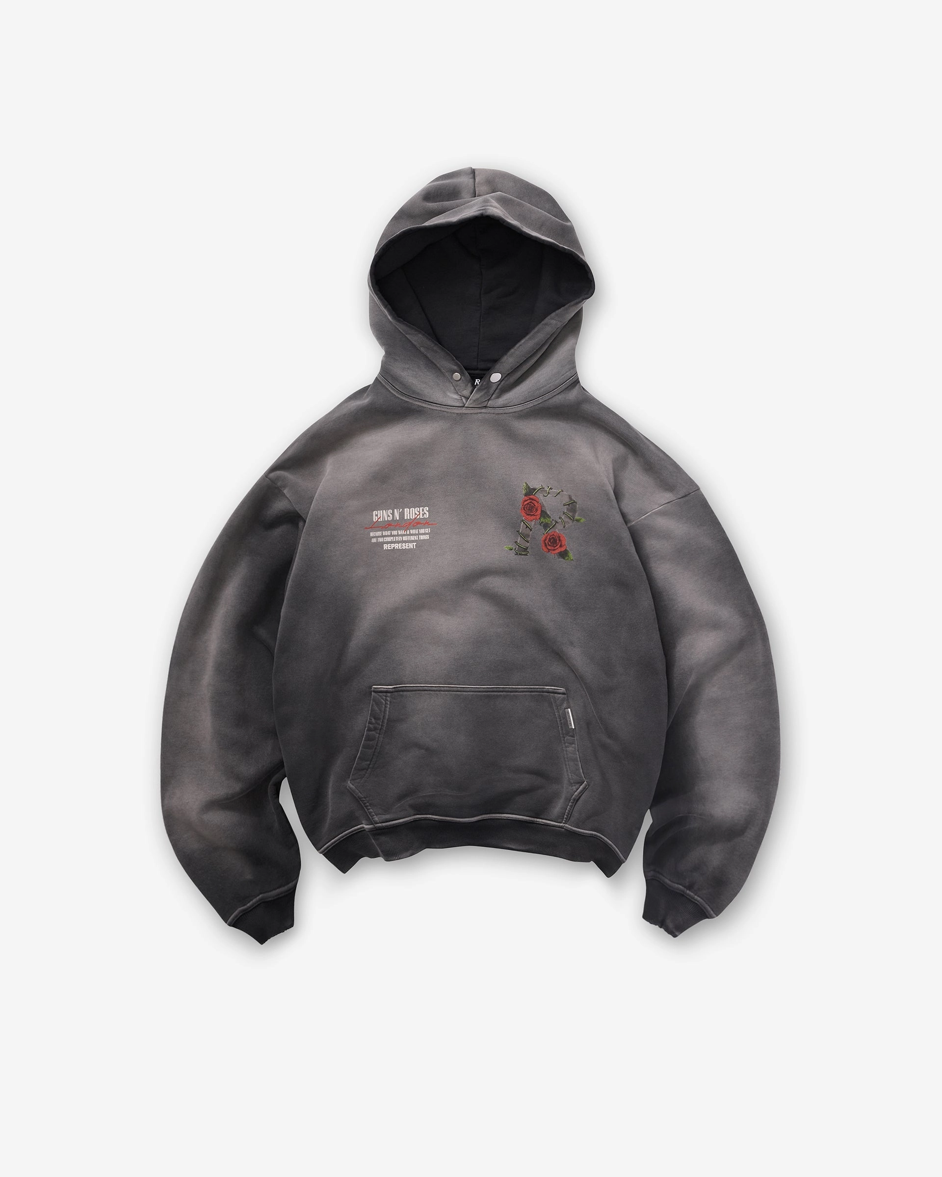 Cozy Material Represent X Guns N' Roses Tour Hoodie - Stained Black