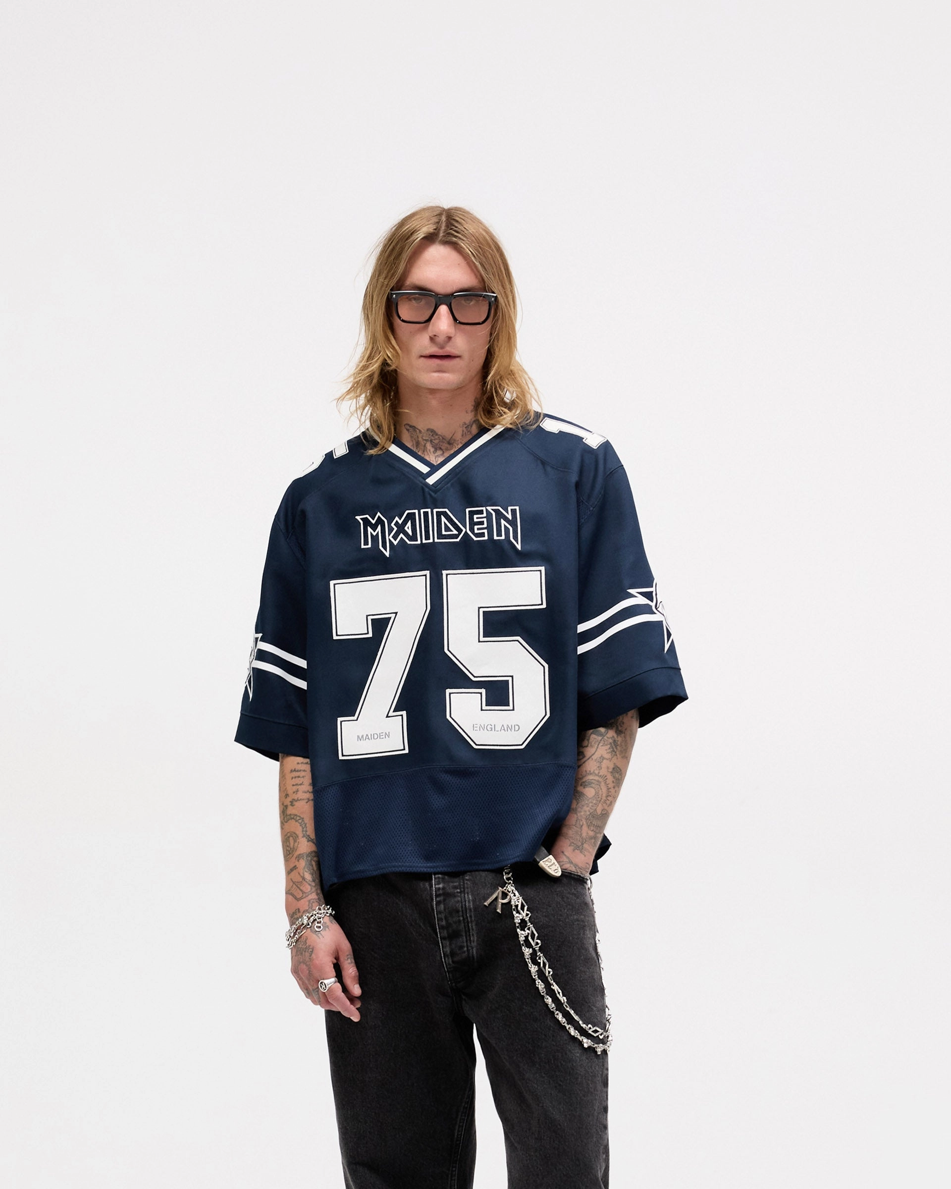 Sustainable Textile Represent X Iron Maiden Anniversary Jersey - Mid Blue