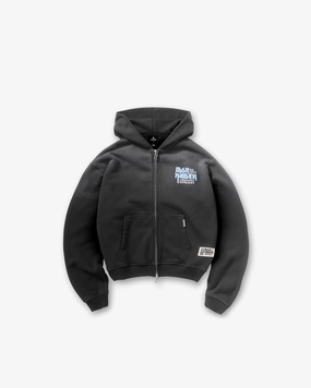 urban vibe Represent X Iron Maiden Anniversary Zip Through Hoodie - Stained Black