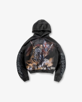 Represent X Iron Maiden Steed Hoodie - Stained Black Thermal Regulating Fabric Suburban style
