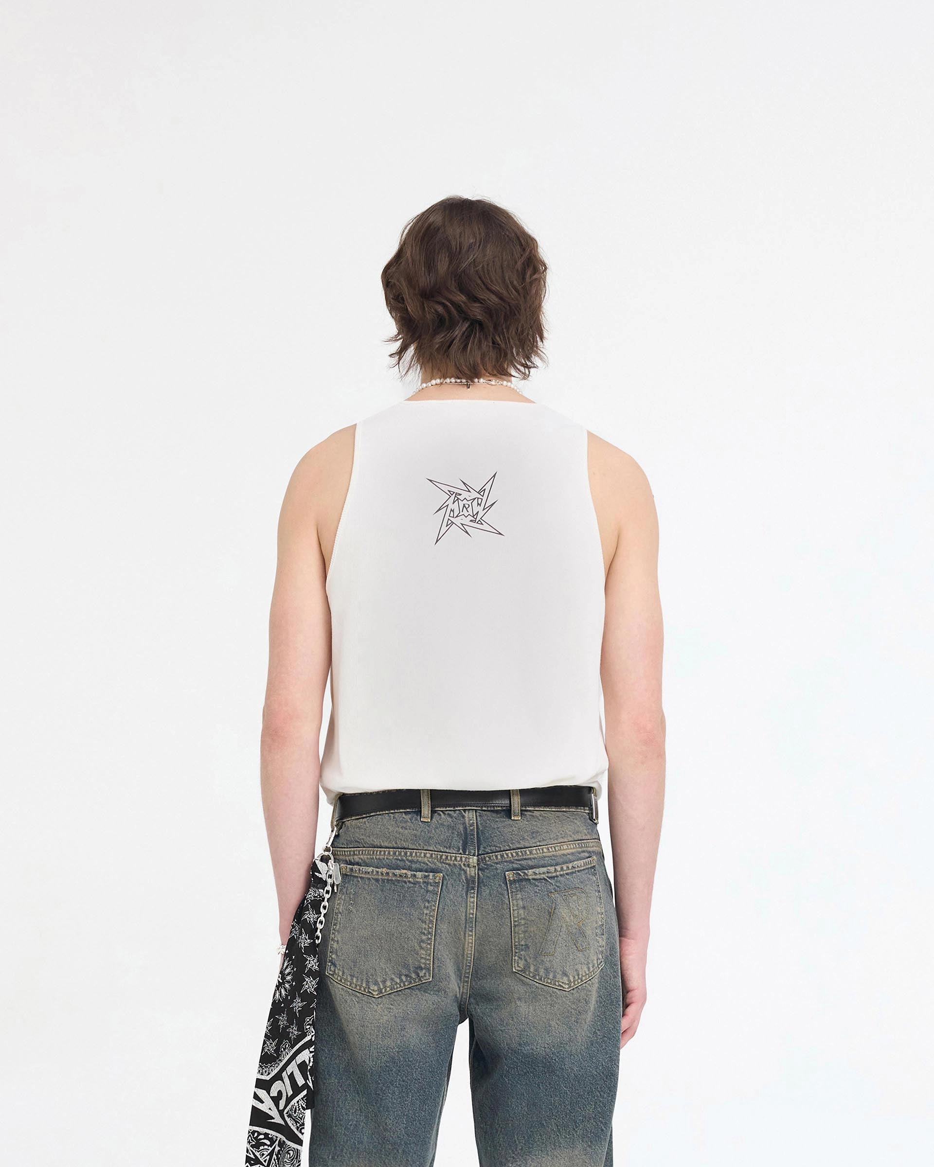 Fresh Trend Anti Perspiration Lining Represent X Metallica Local Crew Vest - Flat White