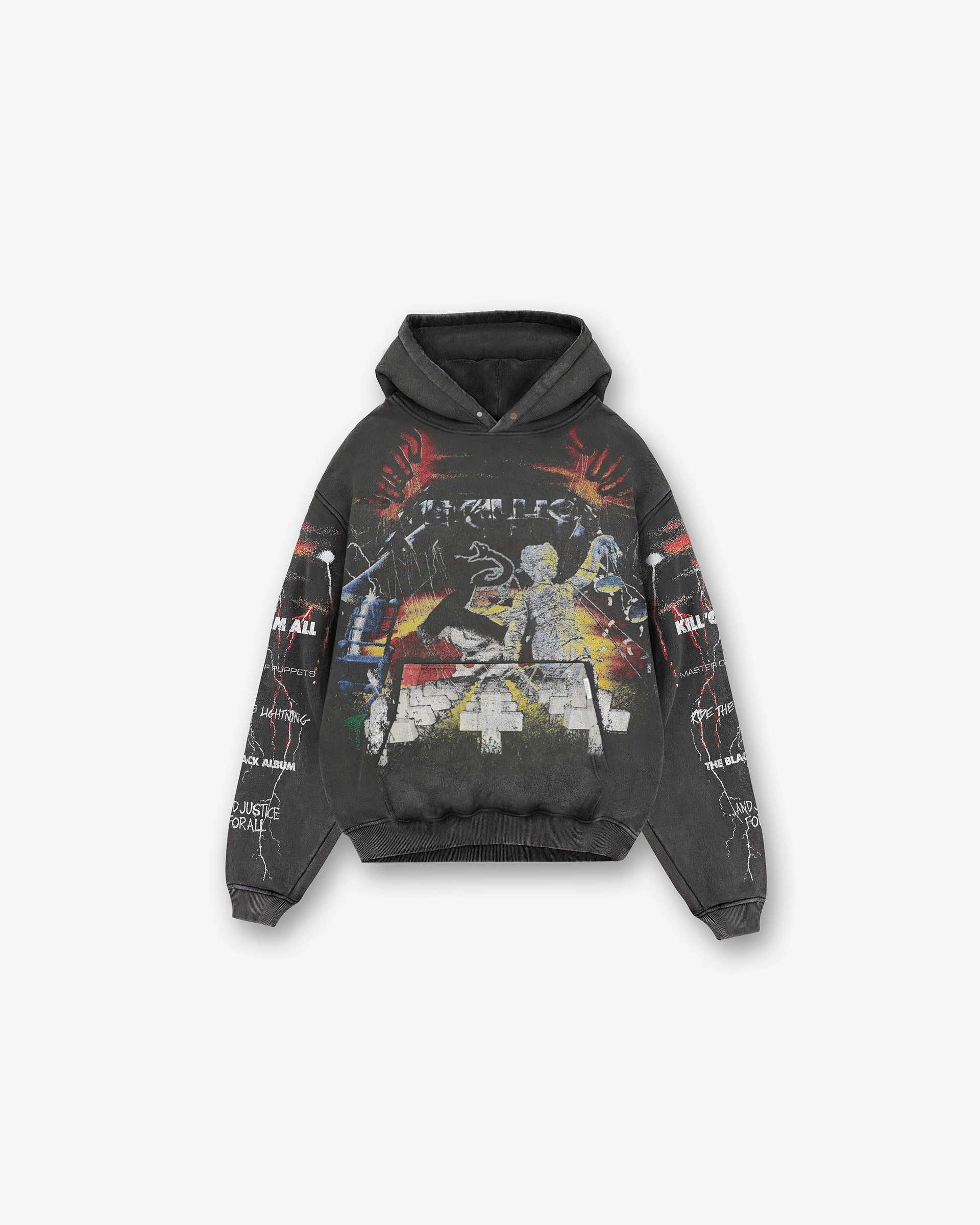 Teenager Urban Layers Represent X Metallica Master Of Puppets Hoodie - Vintage Grey