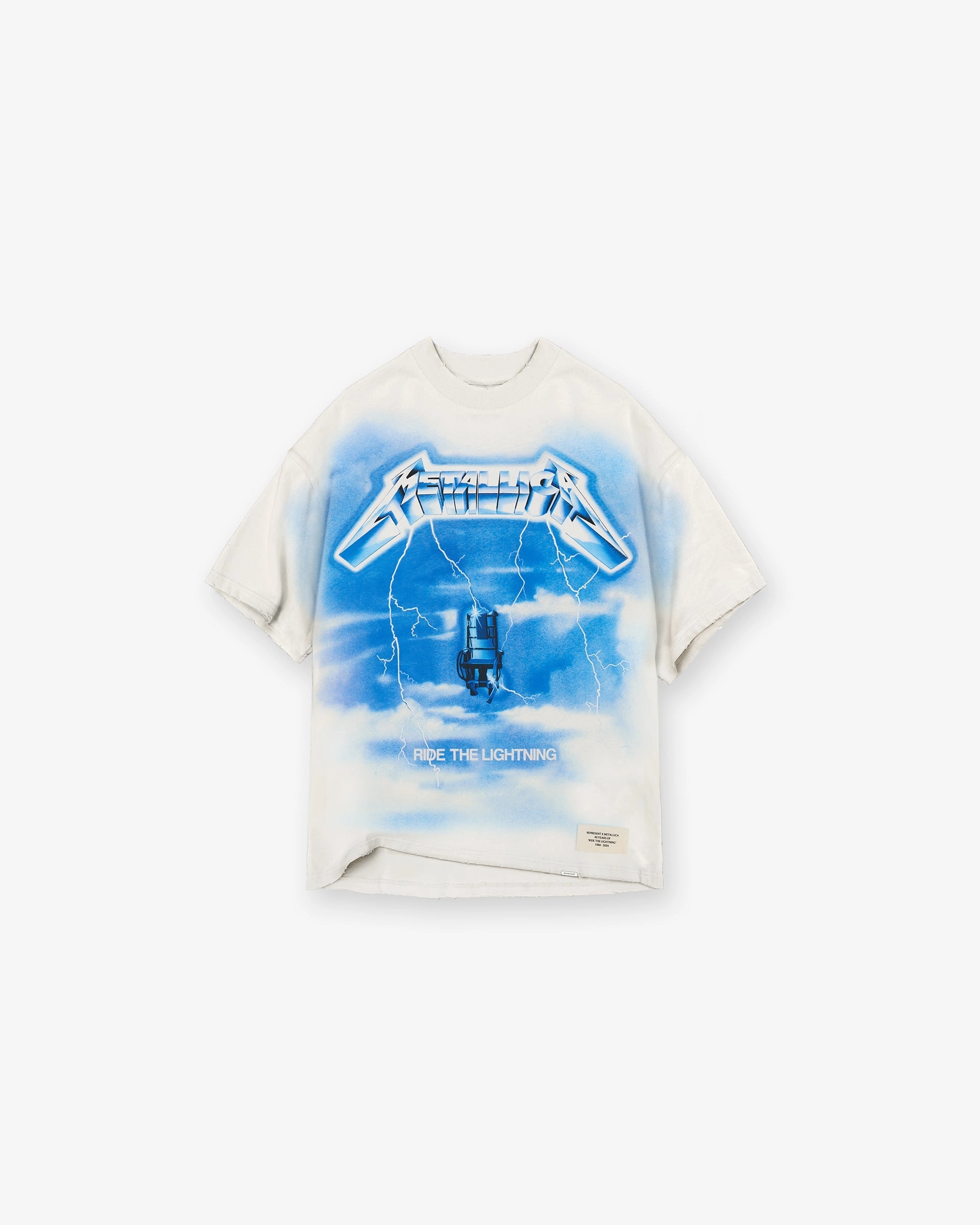 Urban Trend cycling outfit Represent X Metallica Ride The Lightning T-Shirt - Flat White