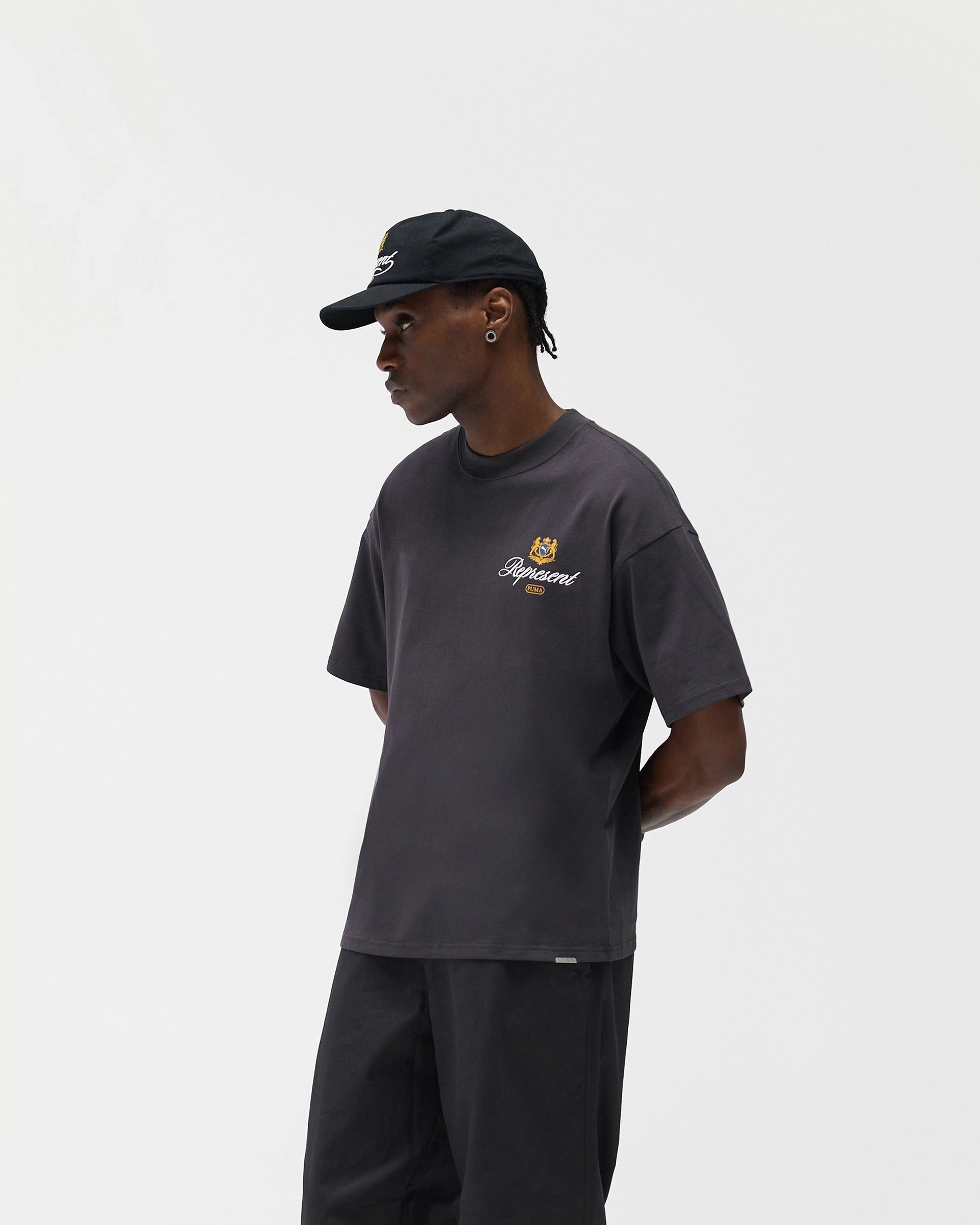 DoubleLayeredCollar Represent X Puma Graphic T-Shirt - Dark Grey