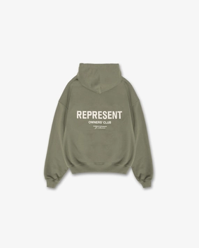 Reinforced Edges Lightweight Wear Represent Owners Club Hoodie - Olive