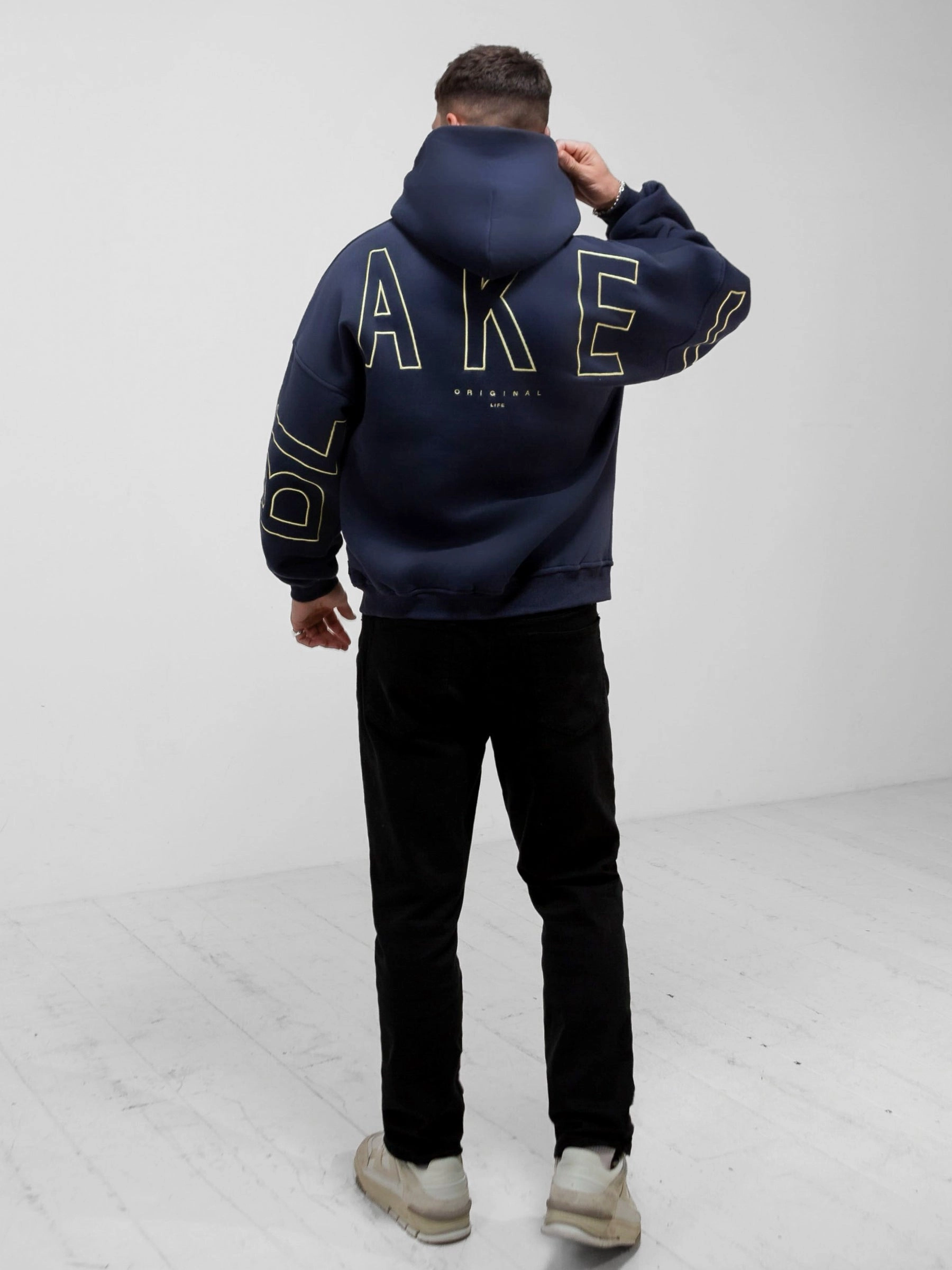 Global fashion Embroidered Idris Oversized Hoodie - Yellow