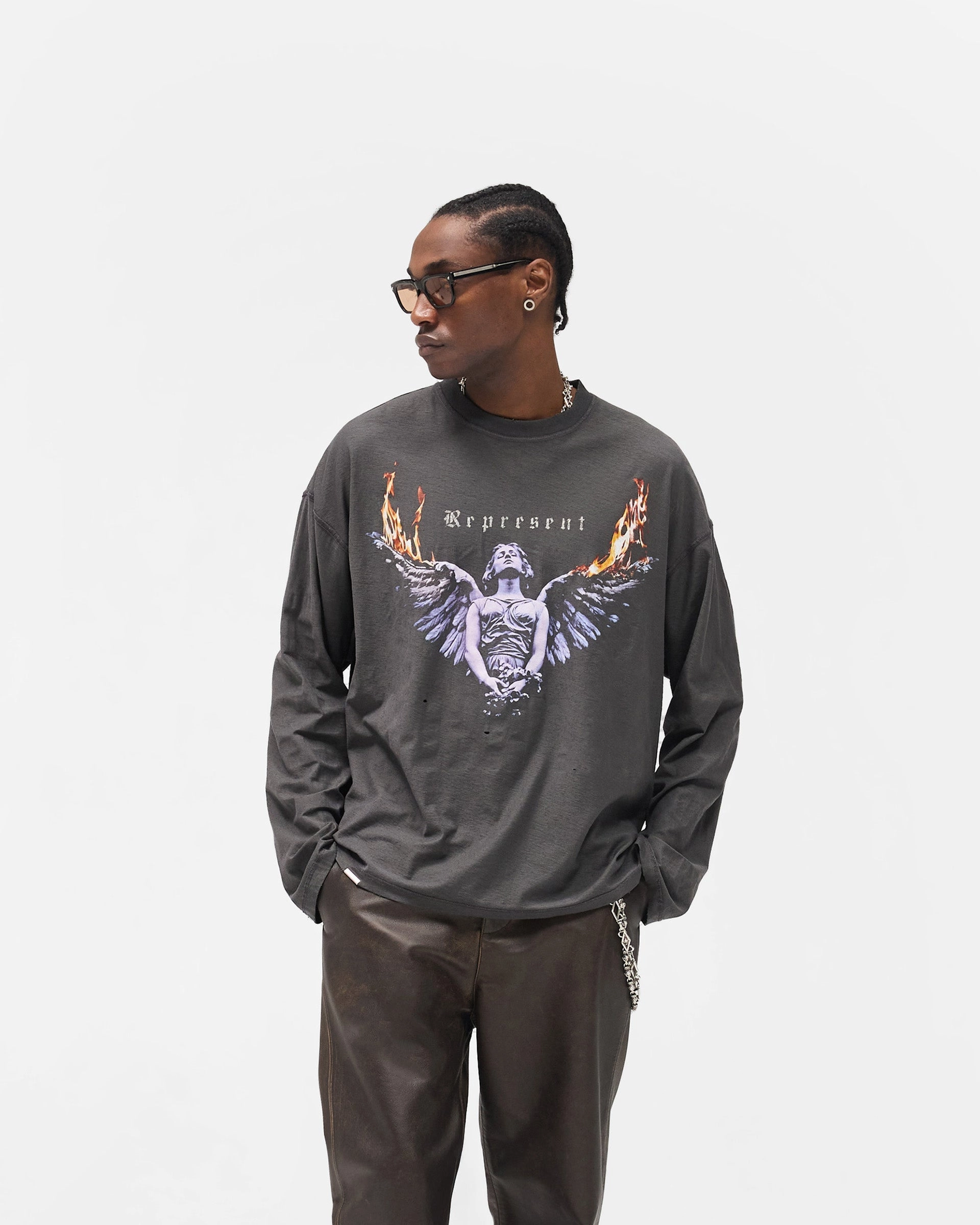 Reversible Living Legacy Tour Long Sleeve T-Shirt - Sun Fade Grey light layering