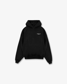 Team 247 Oversized Hoodie - Black Minimalist Aesthetic