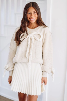 Clara's Bow Sweater - Natural Torsion Support Structure Taped Neckline