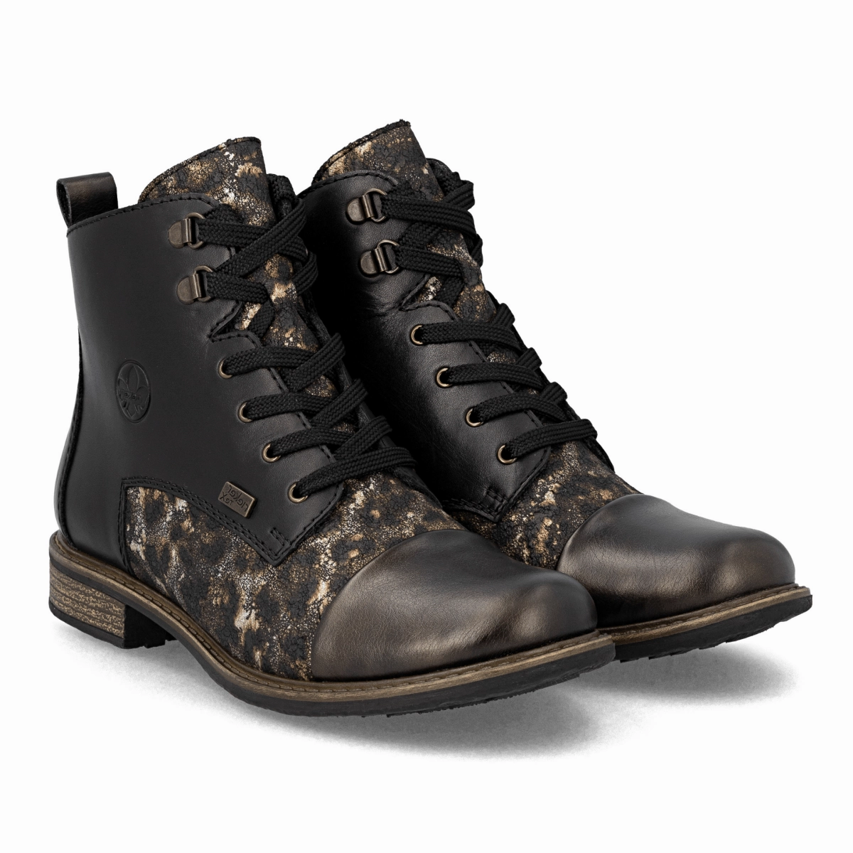 Rieker Women's 74842-00 Antique/Black Leather Anti Fatigue Technology