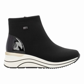 Rieker Women's D0T73-03 Black Stretch Waterproof Flexible Choice Support Cushion