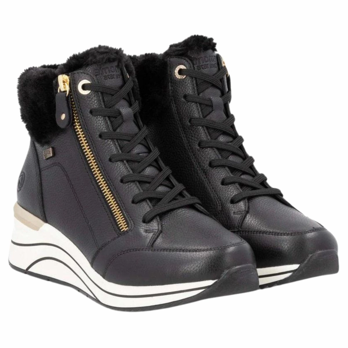 Weather Proof Rieker Women's D0T77-02 Eleni Black Leather Waterproof