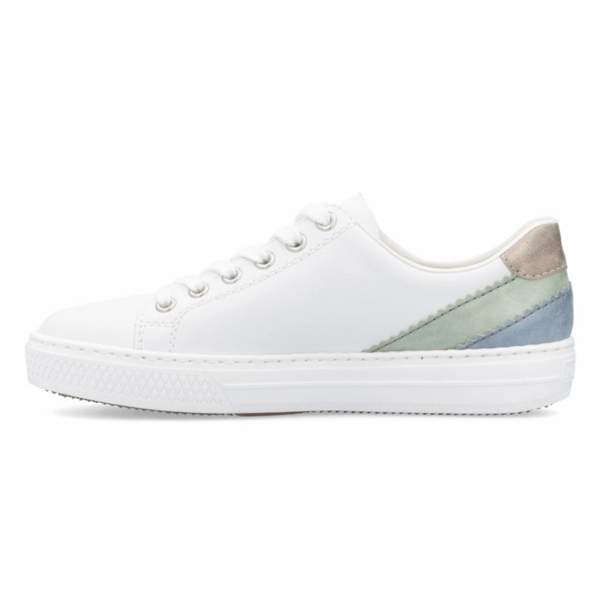 Outfit Blend Rieker Women's L5900-80 Enya White/Mint/Blue/Pearl