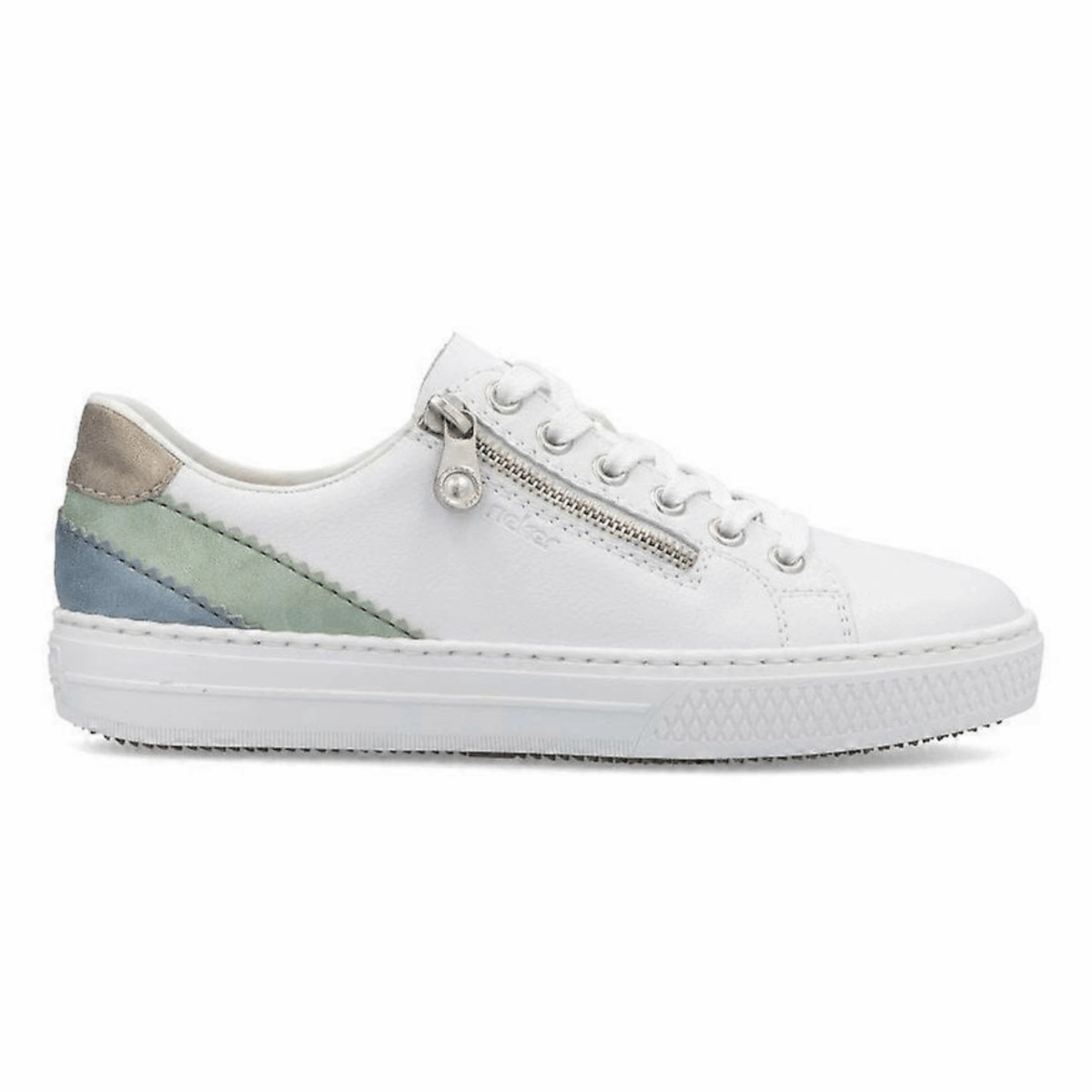 Indoor Use Rieker Women's L5900-80 Enya White/Mint/Blue/Pearl