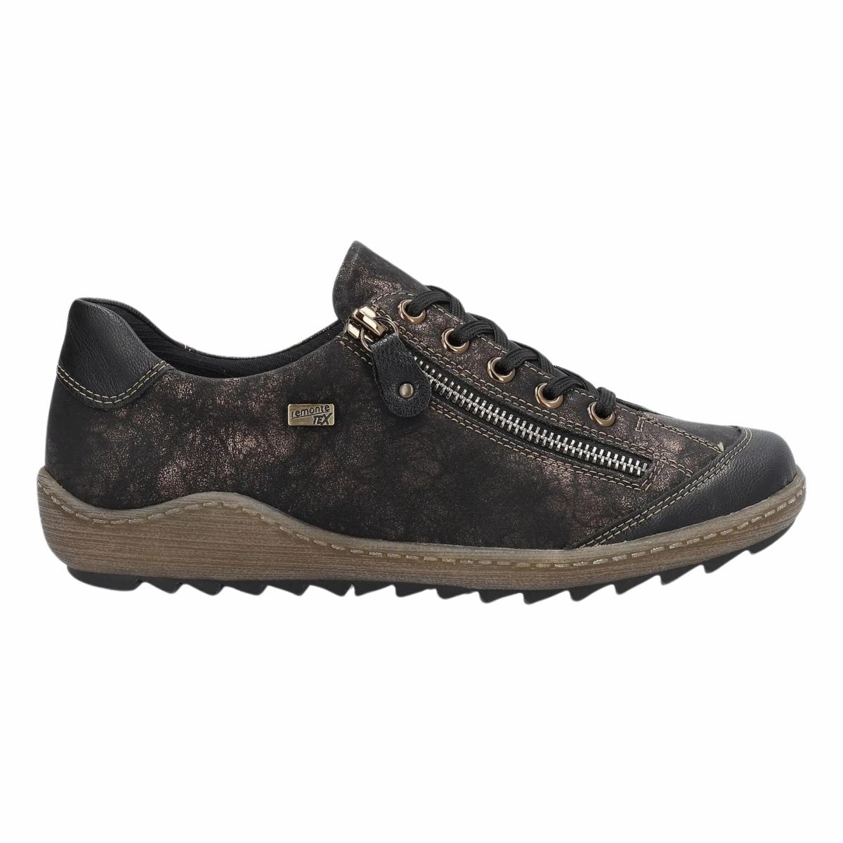 Rieker Women's R1402-07 Black/Antique Ortholite Insulation Neutral Look