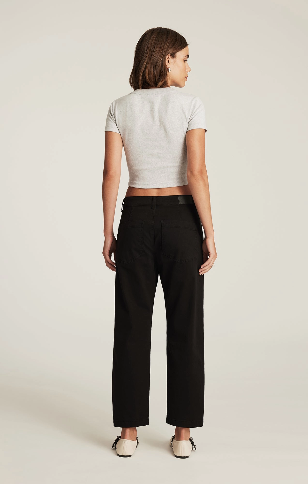 High Waist LAUREN STRAIGHT CHINO IN BLACK CASUAL TWILL