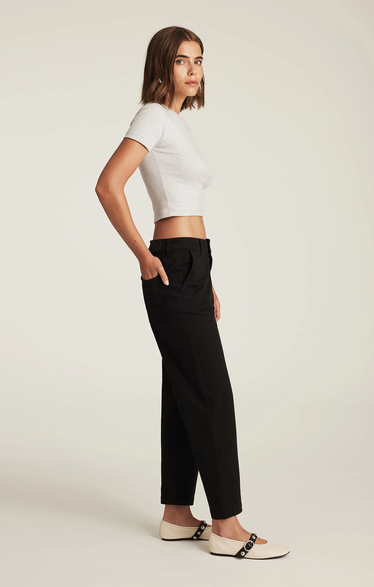 LAUREN STRAIGHT CHINO IN BLACK CASUAL TWILL Quick Cool Seamless construction