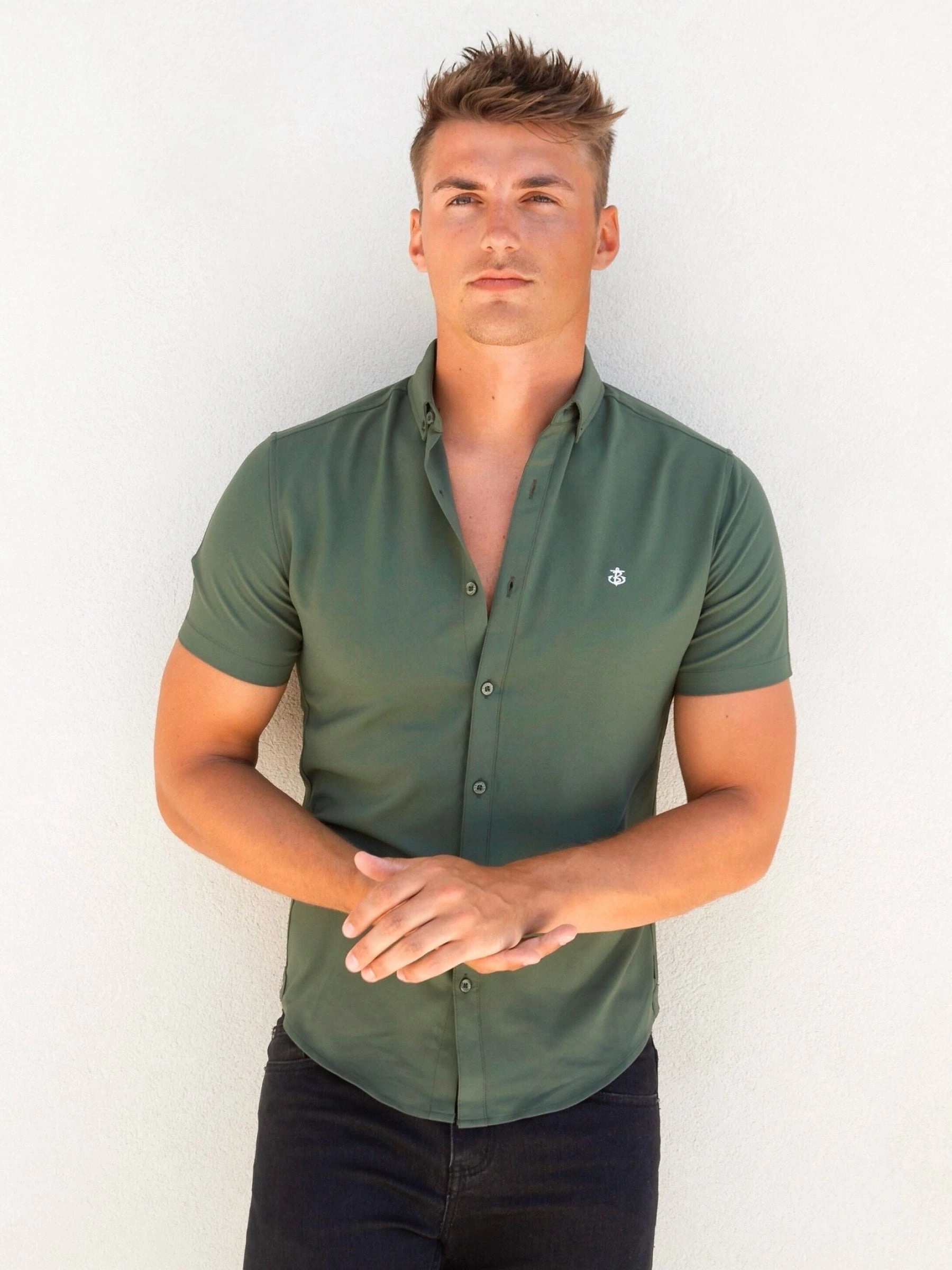 Ronan Short Sleeve Shirt - Green Odor control Perfect Layering
