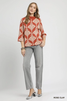 Rose Clay Mock Neck Pullover Sweater Four Way Stretch Material