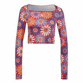 On The Go Layer Roll up sleeves adidas - Women's adidas x FARM Rio Crop Long Sleeve T-Shirt (IM2361)