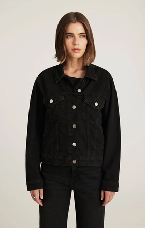 RUBY DENIM JACKET IN DARK SMOKE ICON Routine Style