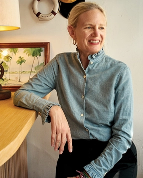 Ruffle Shirt in Chambray AntiPilling Technology