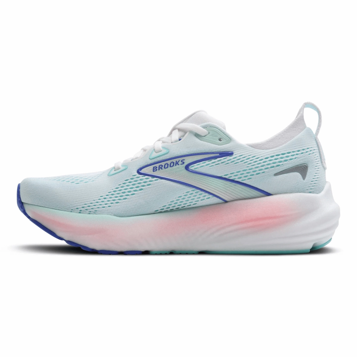Brooks Women's Glycerine 22 White/Limpet Shell/Amparo Blue Retro Supportive shock absorption