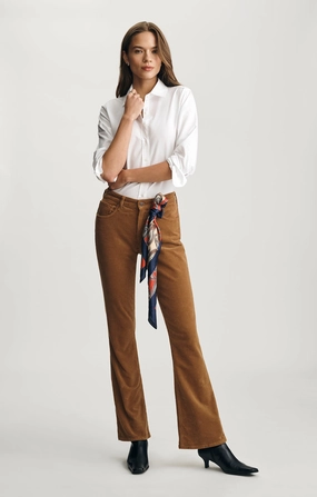 Stretch Fit Wear SeamlessConstruction MOLLY BOOTCUT IN CAMEL CORD