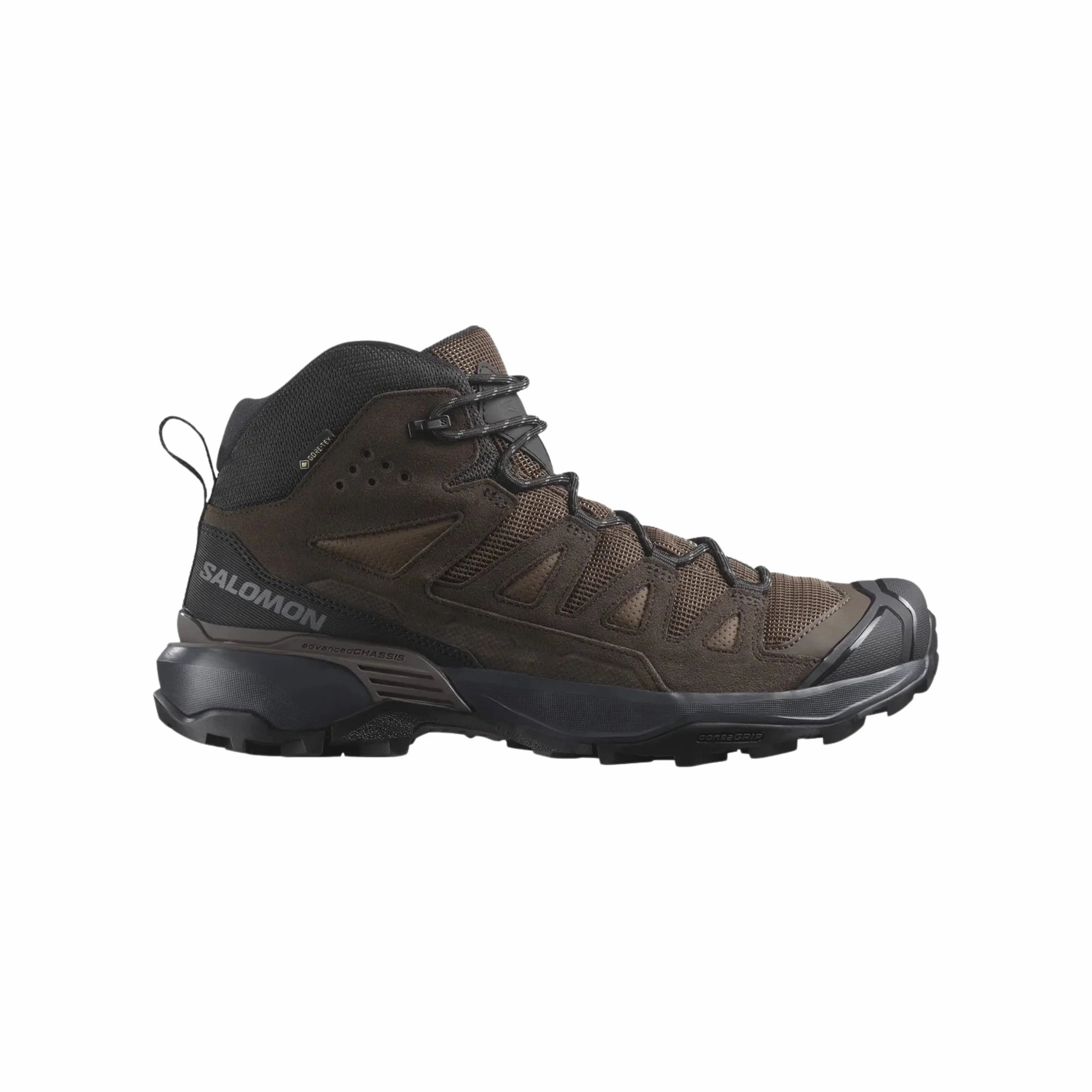 Comfort collar Sleek Construction Salomon Men's X Ultra 360 Leather Mid Gore Tex Hiking Boots - Dark Earth / Delicioso / Castlerock