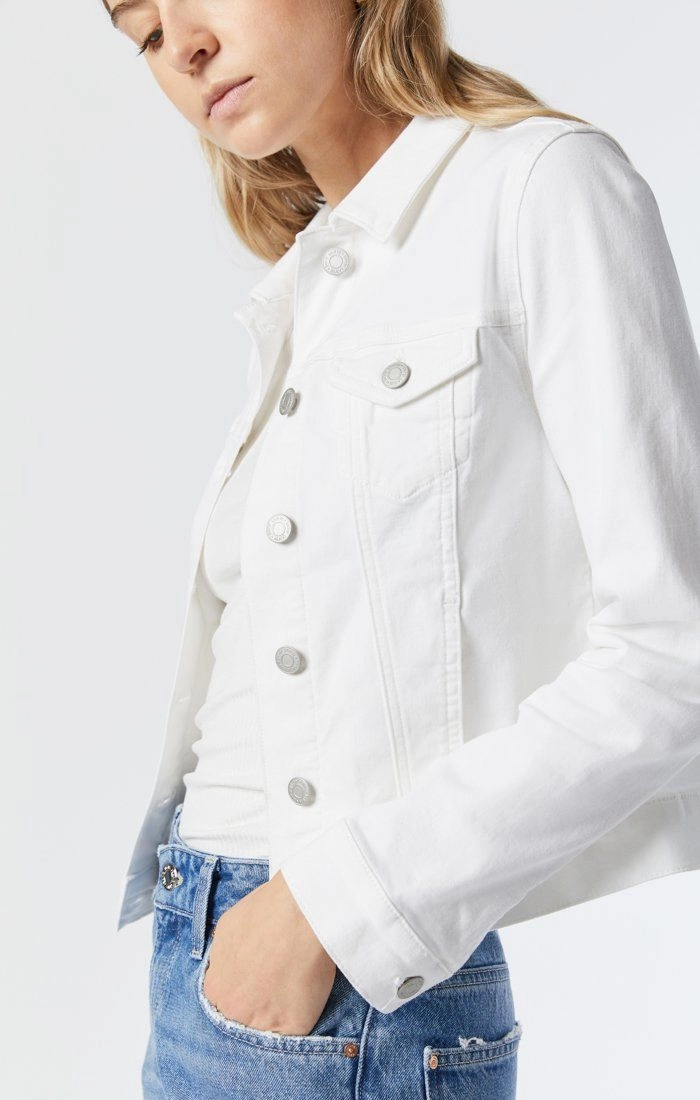 SAMANTHA JACKET IN DOUBLE WHITE SUPERSOFT Minimalist Pocket Design Anytime Wear