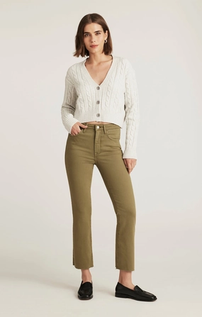 Everyday Basic ANIKA CROPPED FLARE IN OLIVE FLEX BLUE