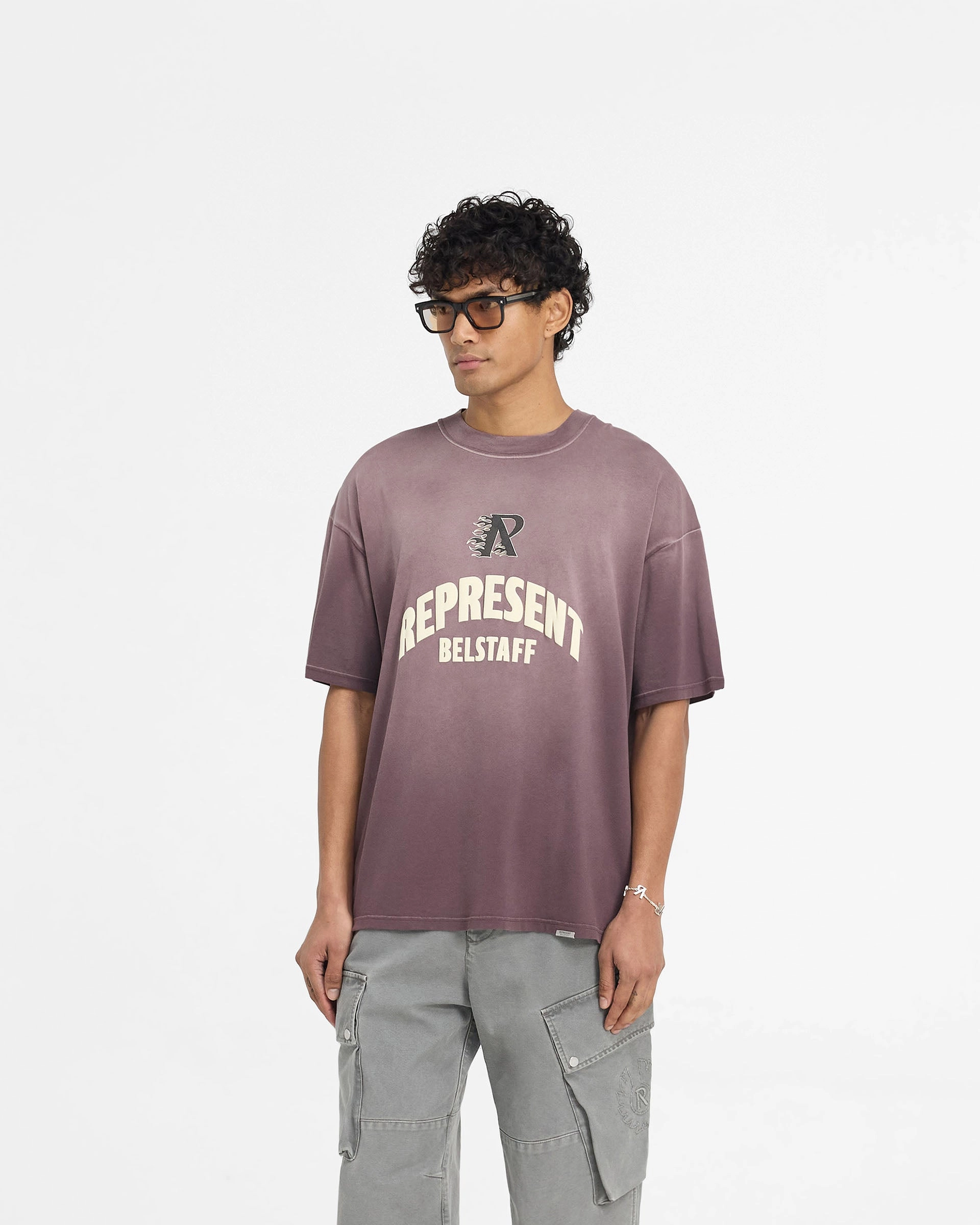 Represent X Belstaff Flame Phoenix T-Shirt - Plum TaglessDesign
