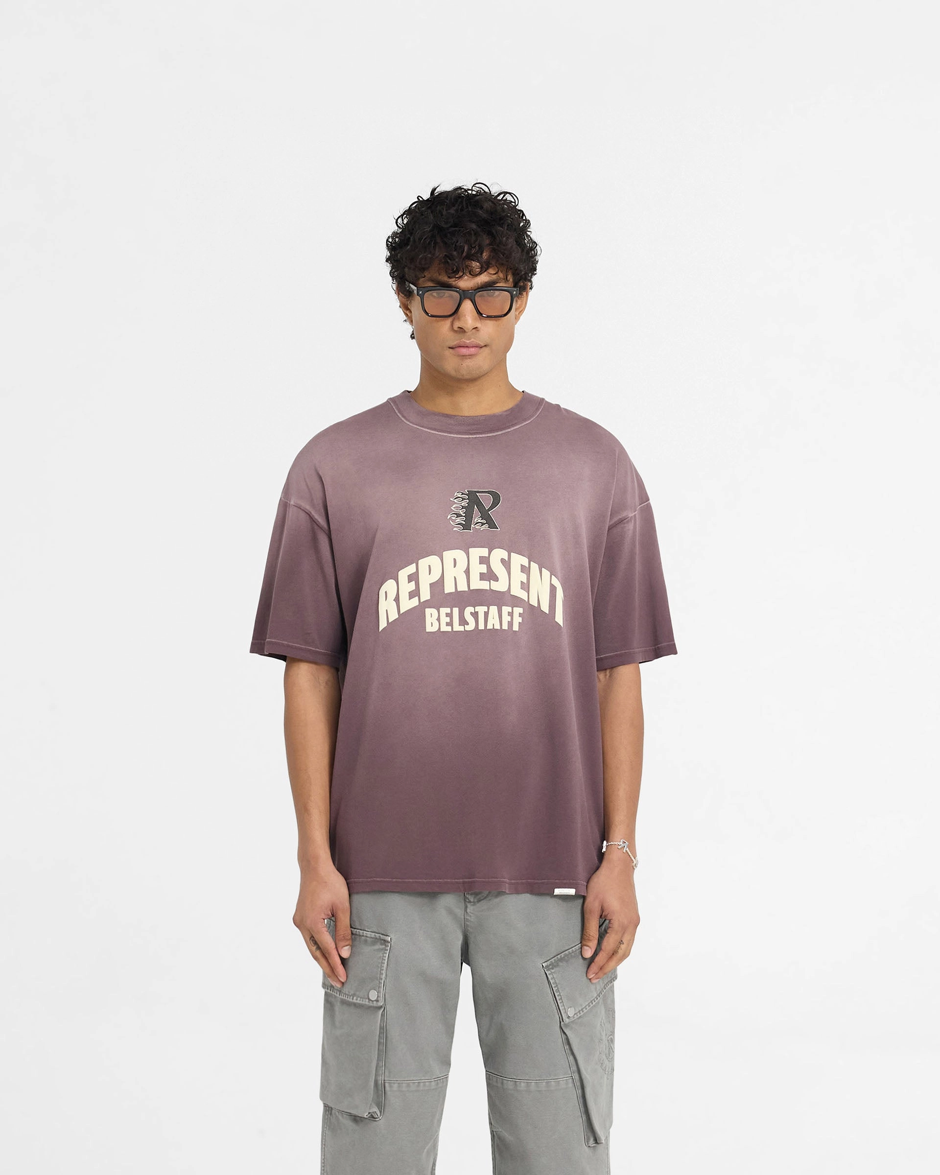 Represent X Belstaff Flame Phoenix T-Shirt - Plum Seasonal Trend