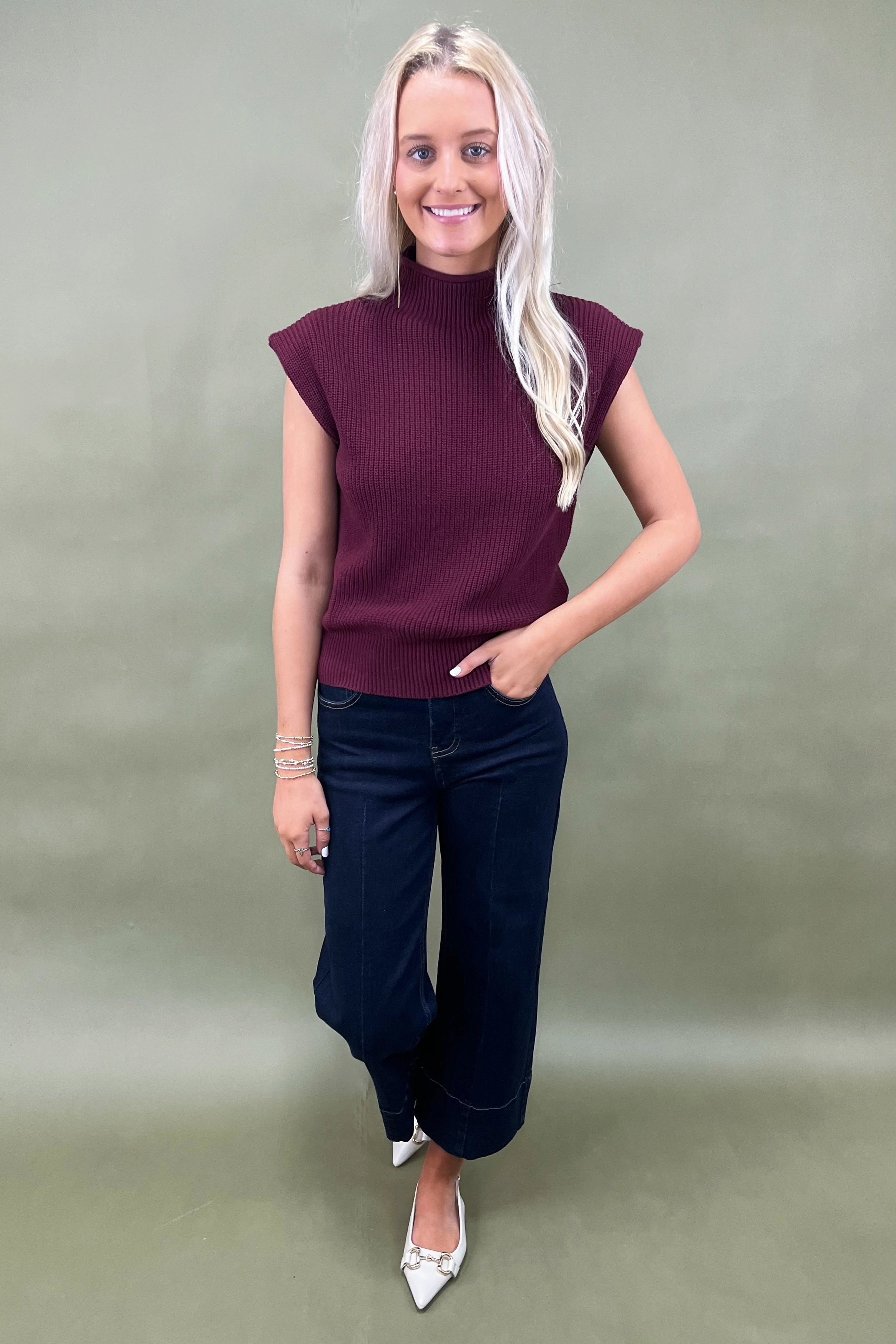 Layered Placket Design MicroPerforated Details Sweater Weather Staple Vest *More Colors*