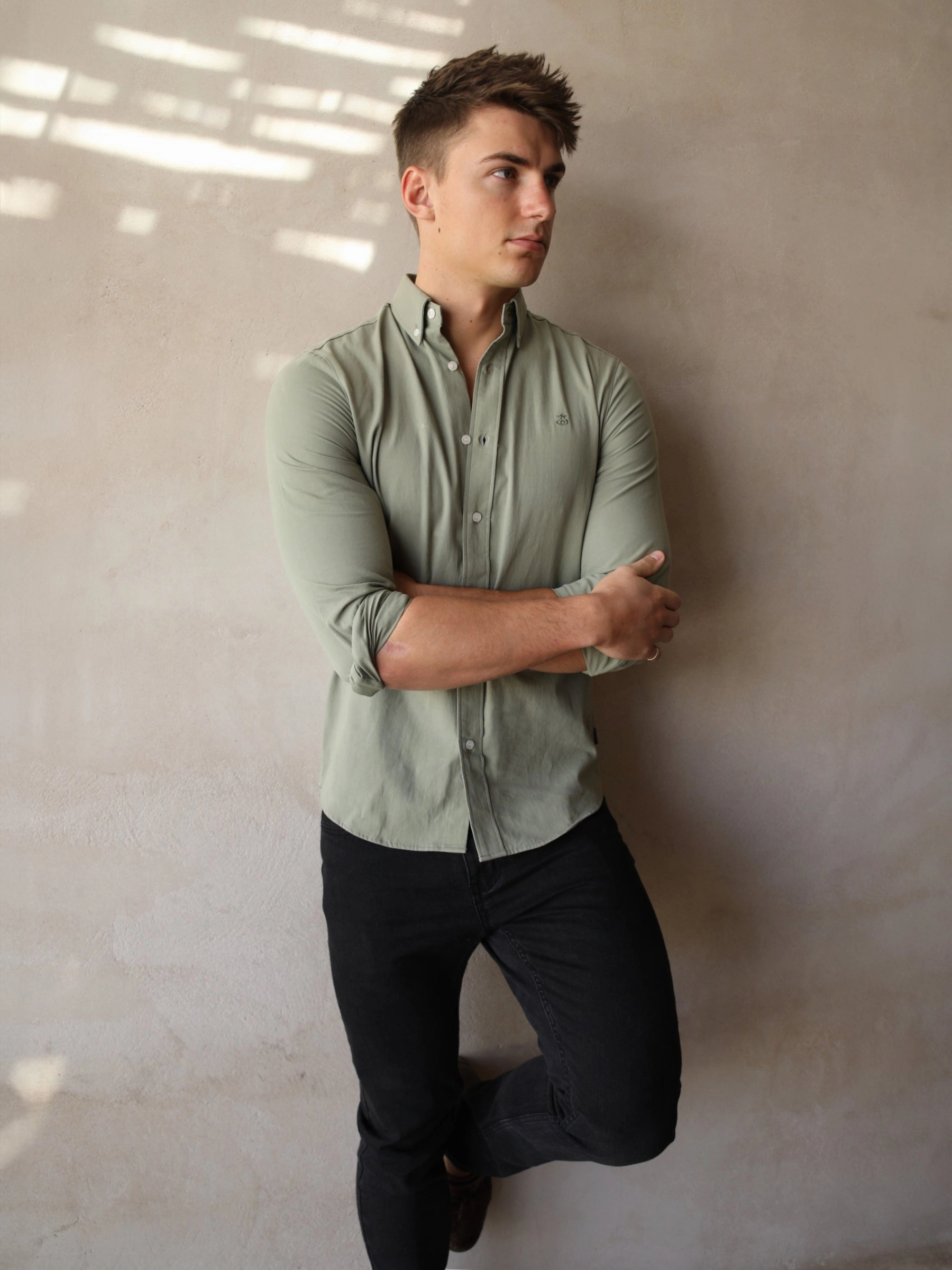 Sedona Slim Fit Shirt - Khaki Green Thermoregulating Layer
