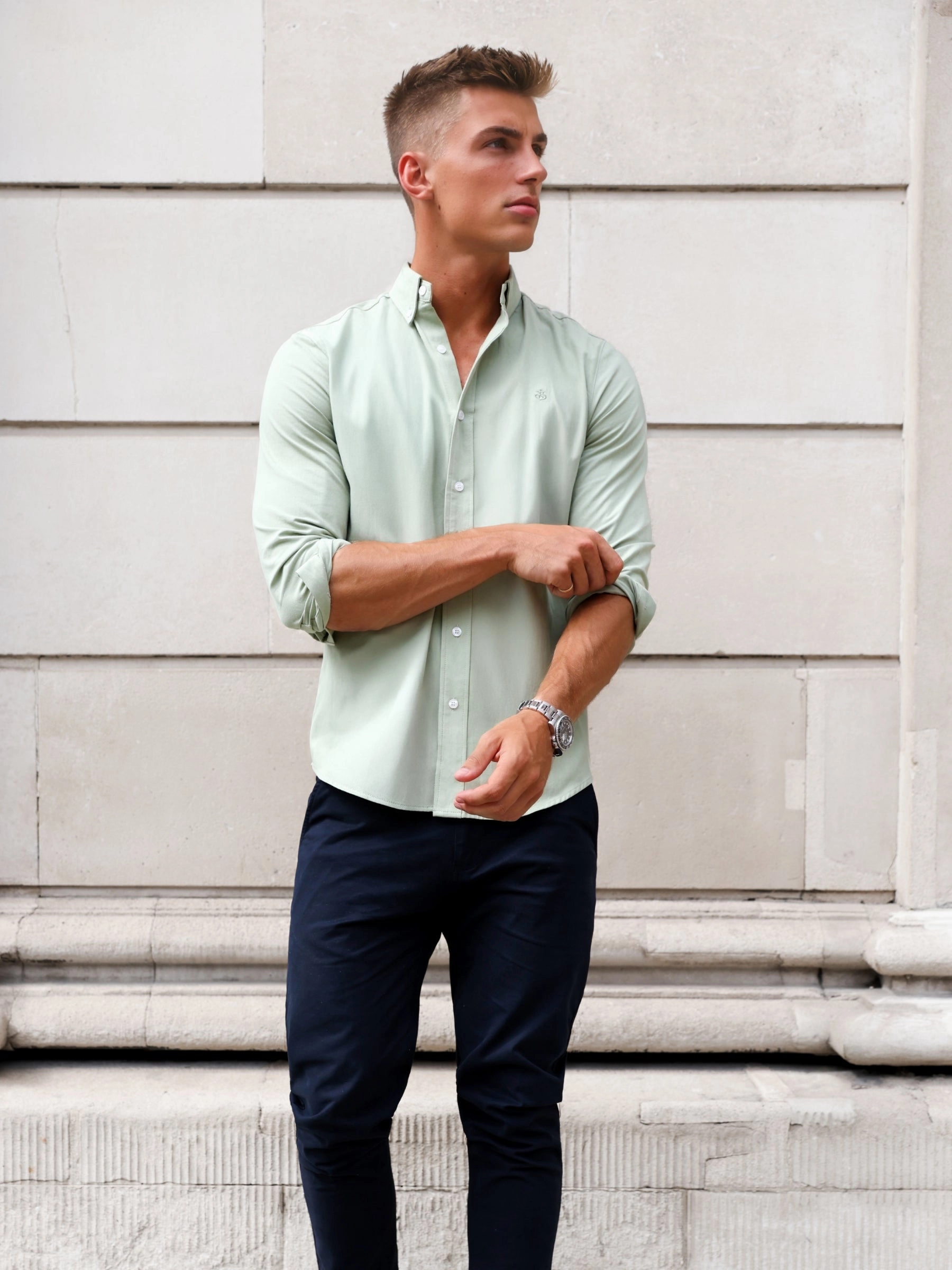mix and match All-Occasion Wear Sedona Slim Fit Shirt - Sage Green