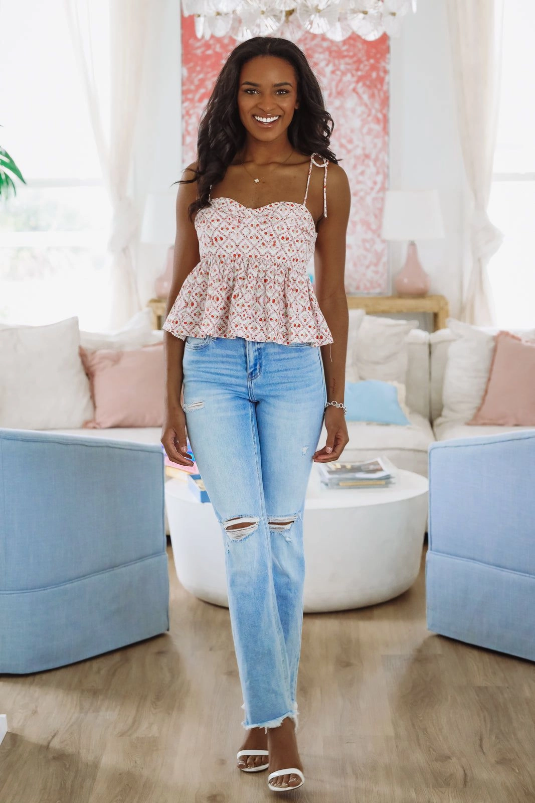 Sprinkle of Spring Babydoll Top - Red FrenchTerry