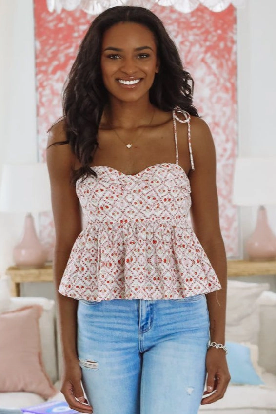 Sprinkle of Spring Babydoll Top - Red UltraSoftLining