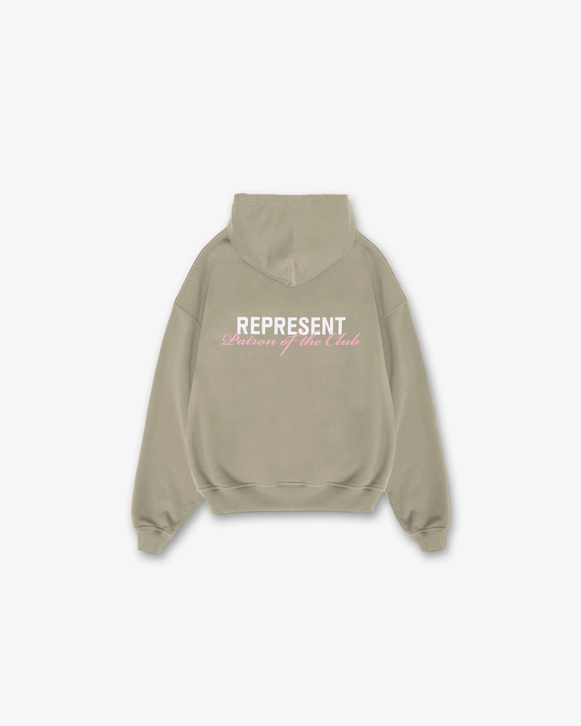 Whale like Patron Of The Club Hoodie - Khaki Pink
