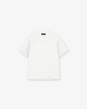 Serif Logo T-Shirt - Flat White Soft Knit Performance Stretch