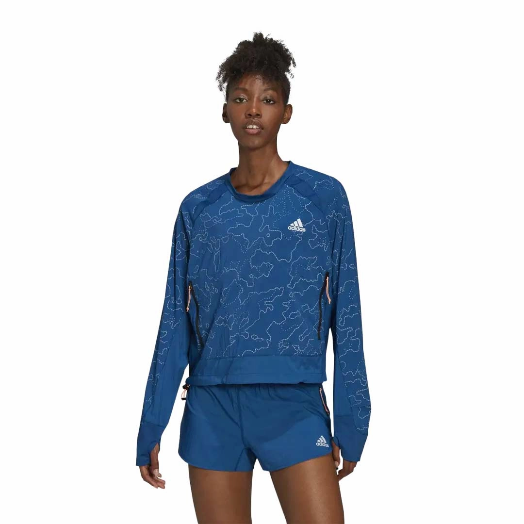 Ventilation Panels adidas - Women's X-City Running Crewneck Cover Up Jacket (HN0708)