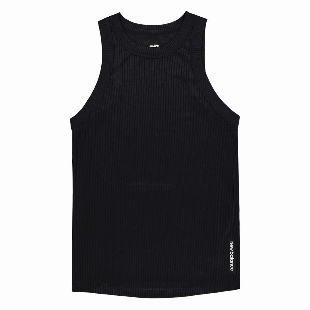 New Balance - Women's Perfect Rib Tank Top (WT21108 BK) Quick Access Closures Moisture Wicking Finish