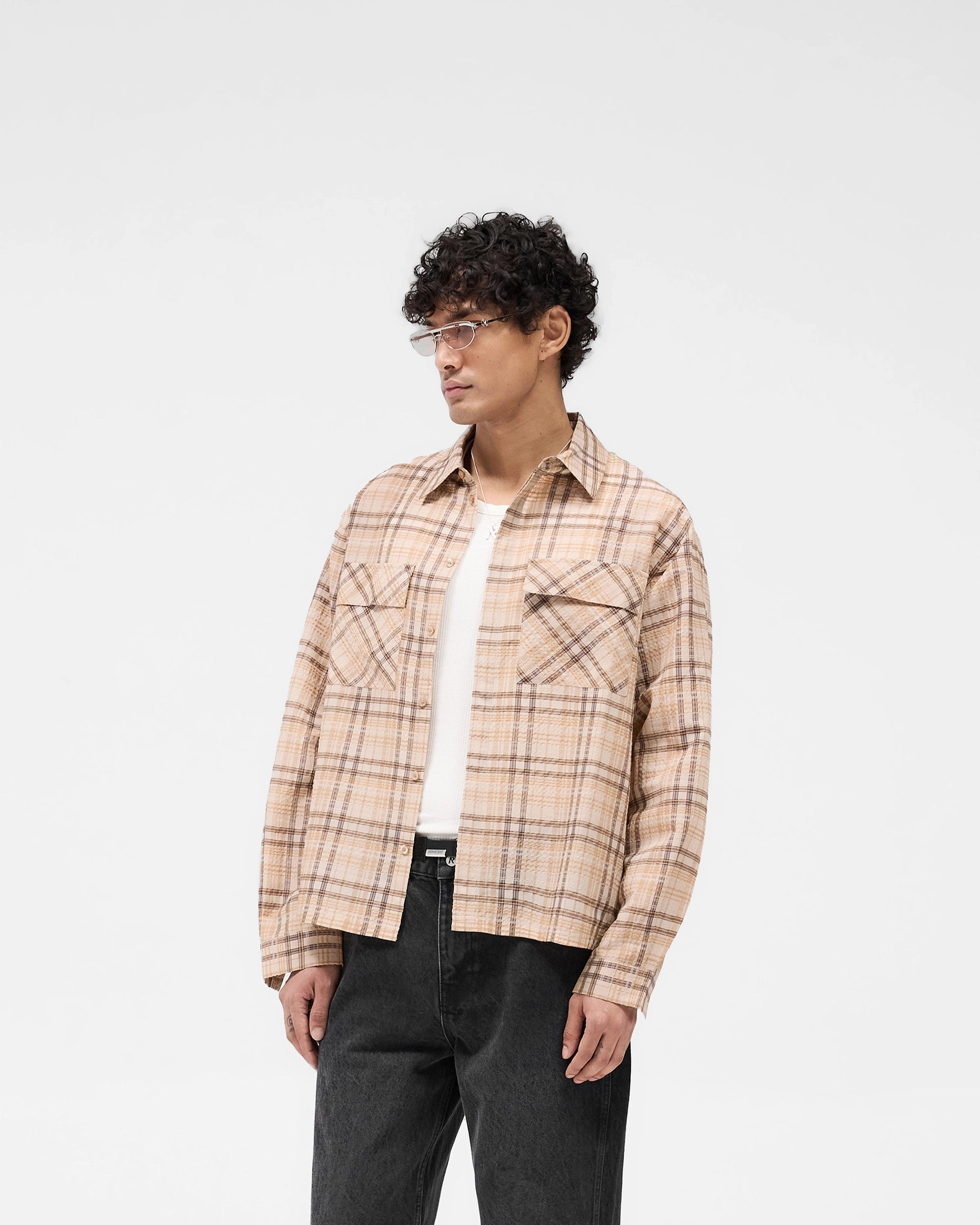 Sheer Flannel Shirt - Brown Check Functional Comfort Workwear Option