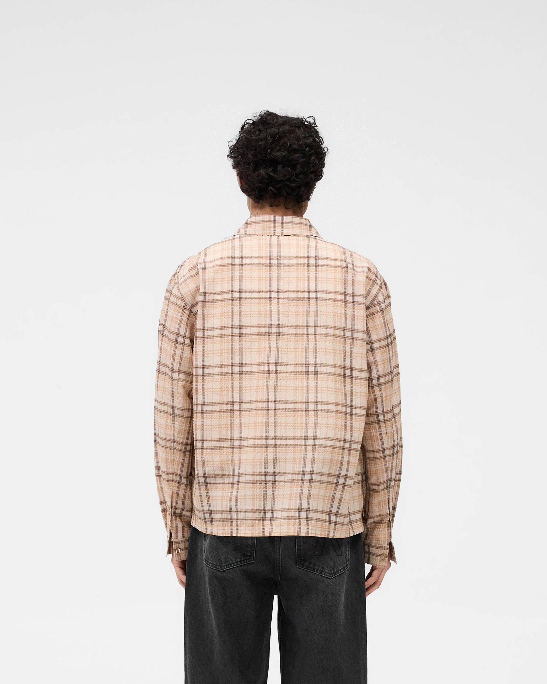Work-to-Weekend Functional Wear Sheer Flannel Shirt - Brown Check