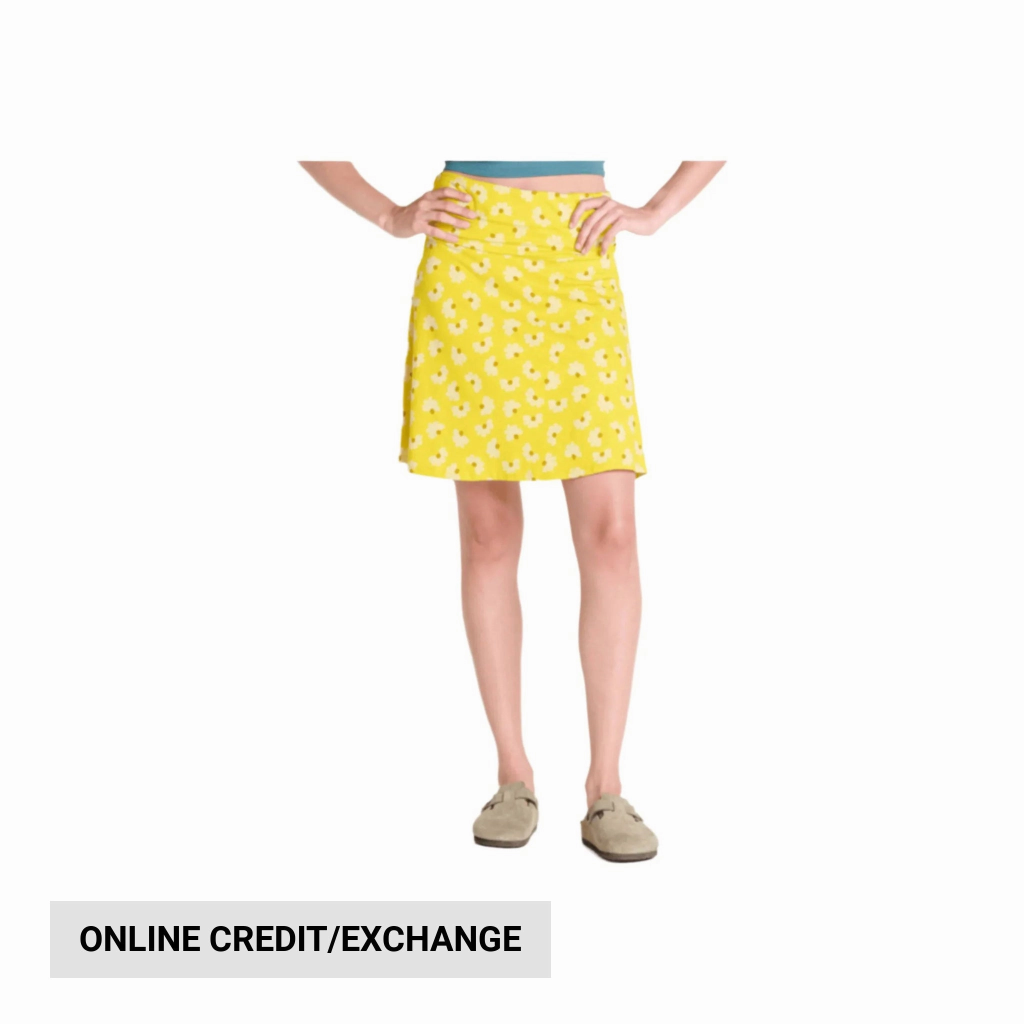 Double Layered Design Toad & Co Women's Chaka Skirt - Sulphur Half Daisy