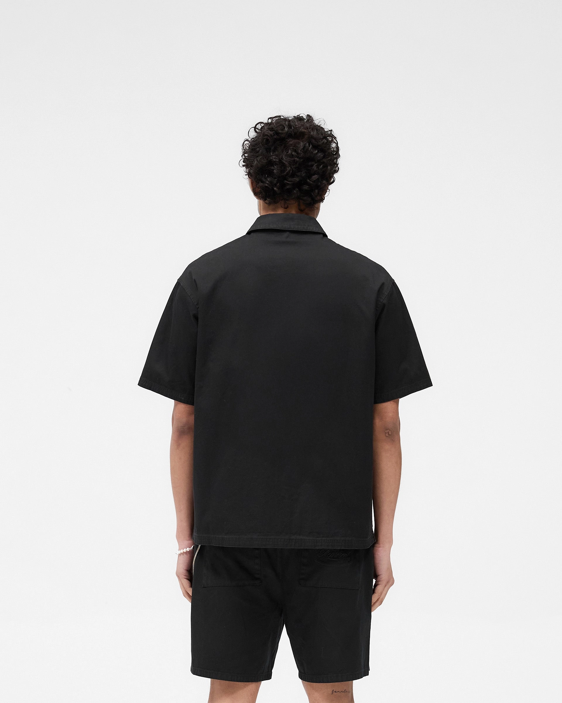 Hiking Gear Short Sleeve Cotton Overshirt - Washed Black