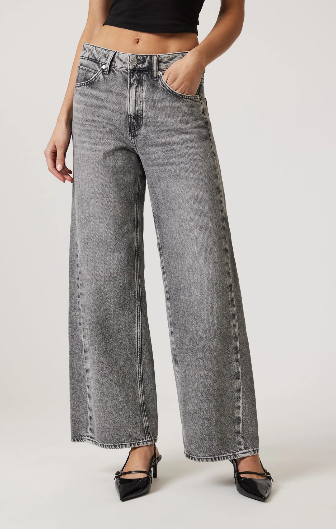 Comfort Fit Design Subtle Look SIENA WIDE LEG IN LIGHT SMOKE DENIM