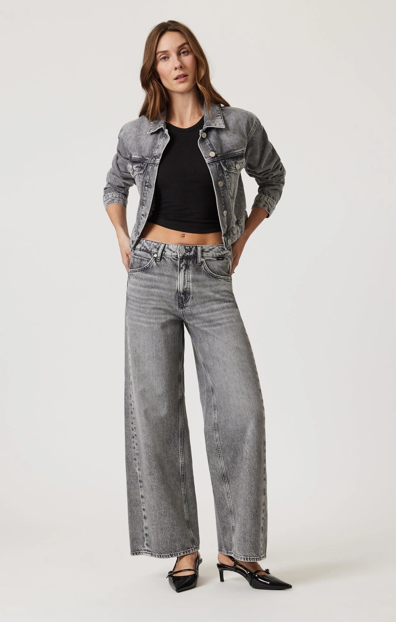 school wear SIENA WIDE LEG IN LIGHT SMOKE DENIM